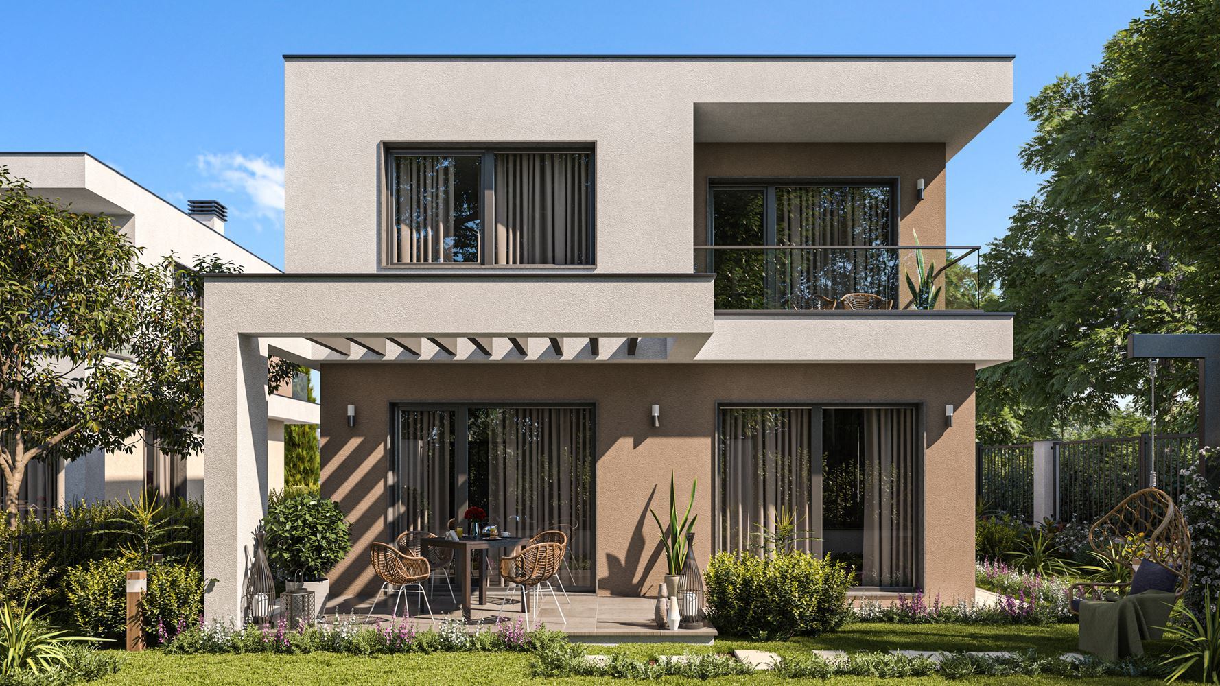 Поморие - модерна двуетажна къща с четири спални – сигурност, енергийна ефективност и комфорт без компромис